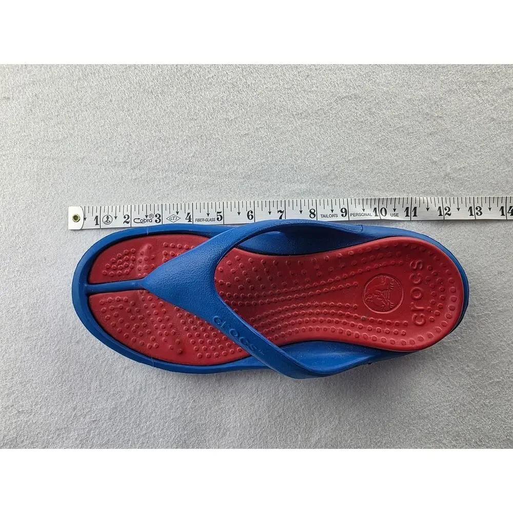 Croc Unisex Men Women Thong Sandal Flip Flop Blue Red Size 8